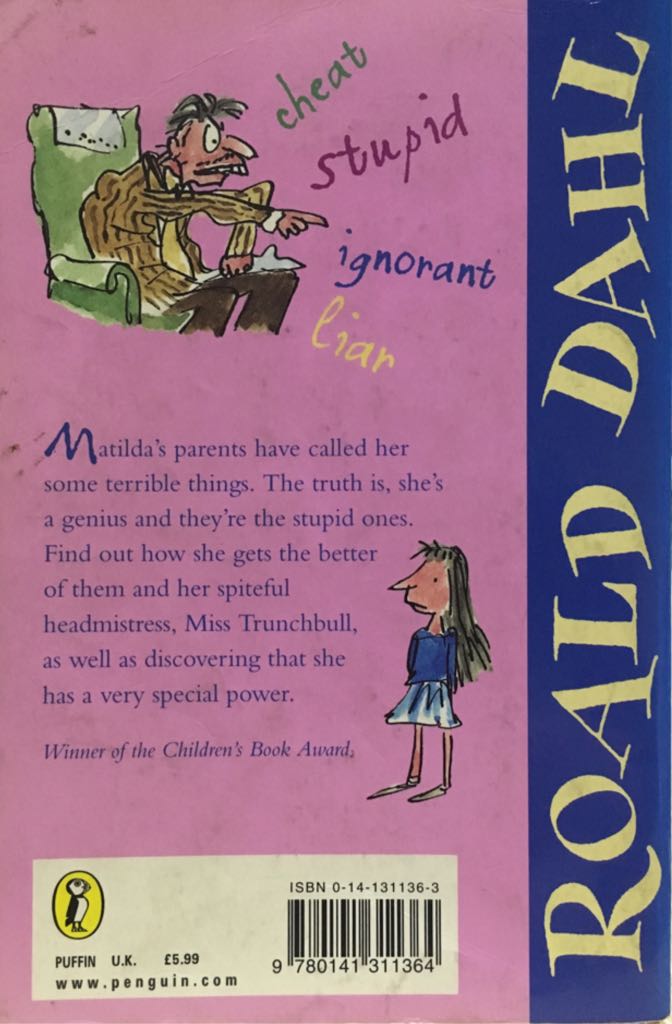 Matilda - Roald Dahl (Penguin Books - Paperback) book collectible [Barcode 9780141311364] - Main Image 2