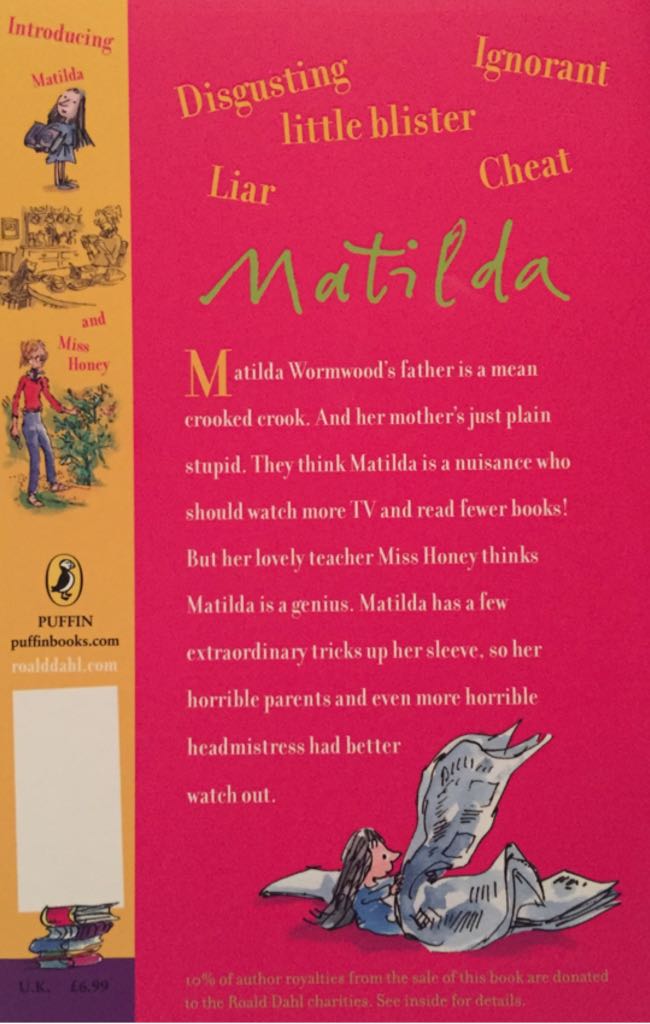 Matilda - Roald Dahl (Puffin Books - Paperback) book collectible [Barcode 9780141326221] - Main Image 2