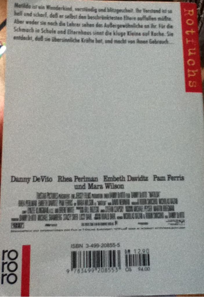 Matilda - Roald Dahl (Rowohlt Taschenbuch Verlag GmbH - Paperback) book collectible - Main Image 2