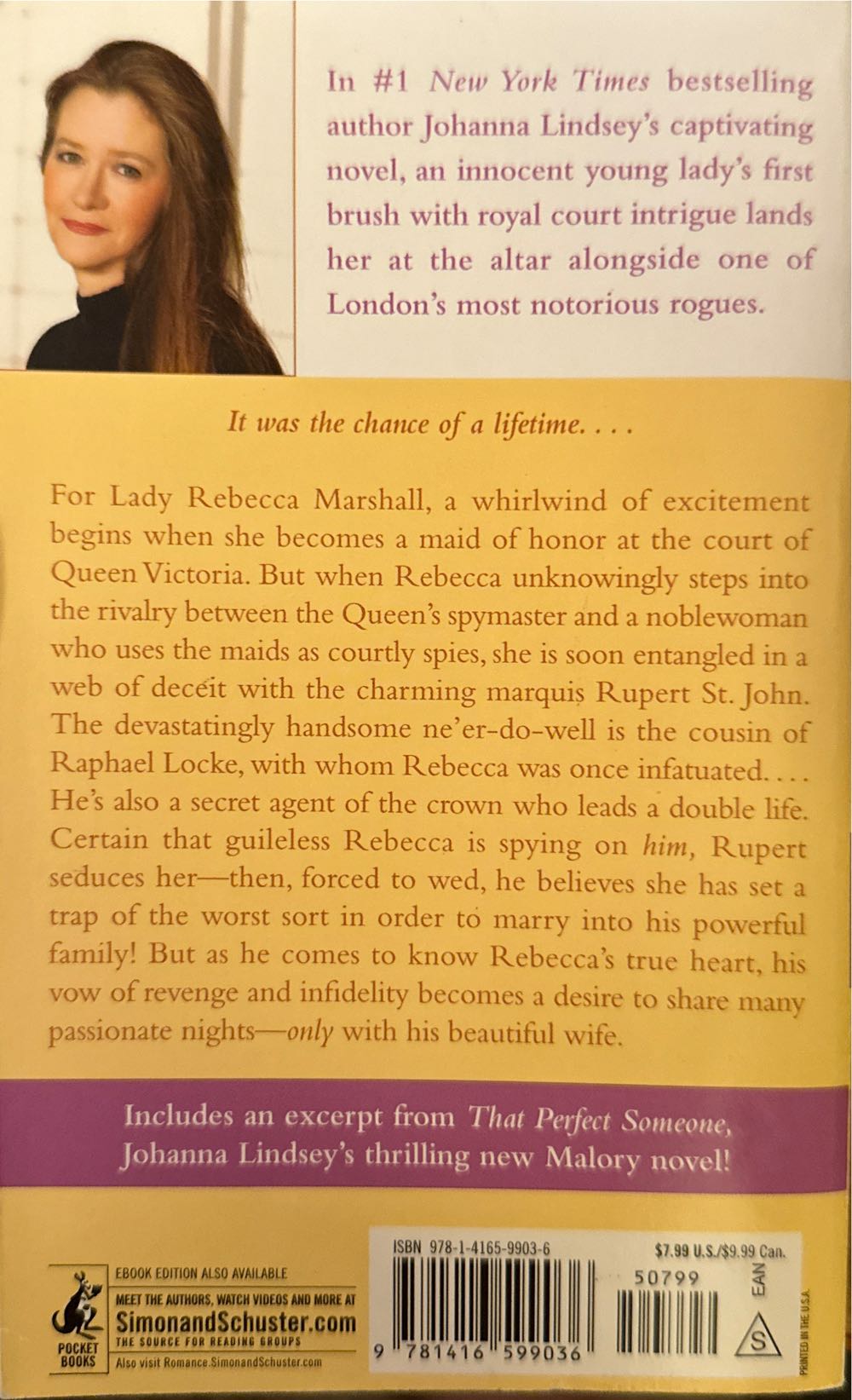 A Rogue Of My Own - Johanna Lindsey (Pocket Book Romance - Paperback) book collectible [Barcode 9781416599036] - Main Image 2