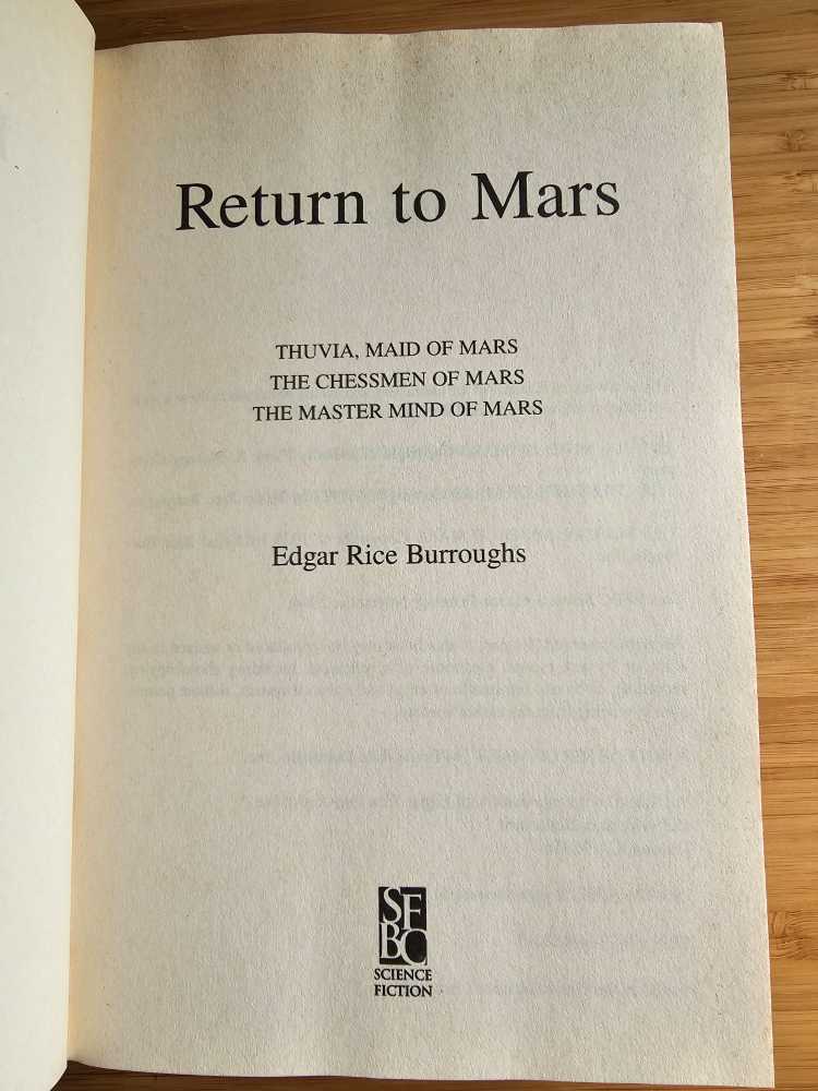 Return to Mars - Edgar Rice Burroughs (Science Fiction Book Club - Hardcover) book collectible [Barcode 9780739448847] - Main Image 3
