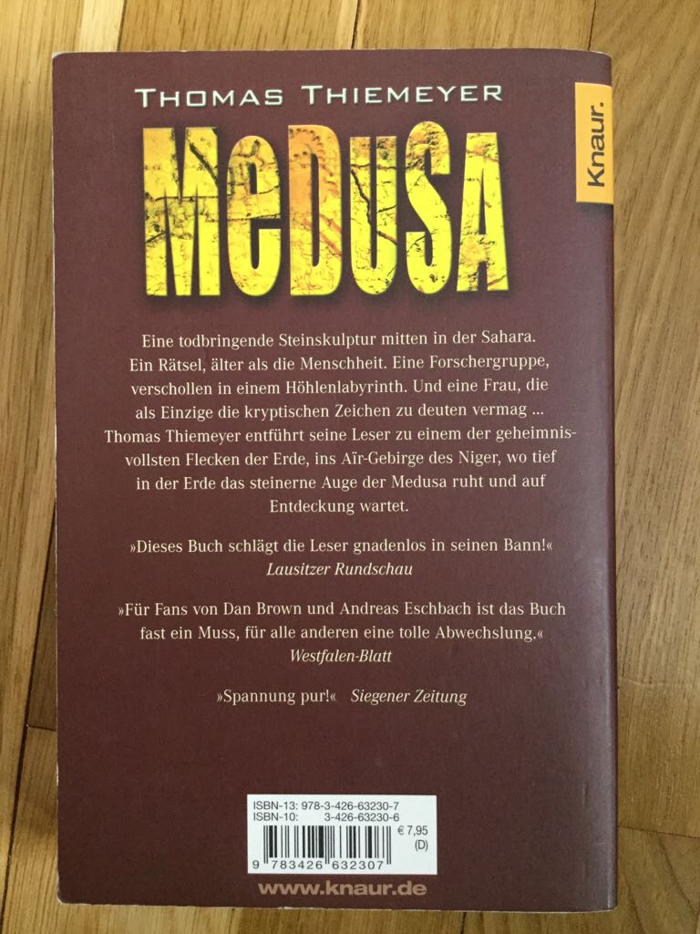 Medusa - Thomas Thiemeyer book collectible [Barcode 9783426632307] - Main Image 2