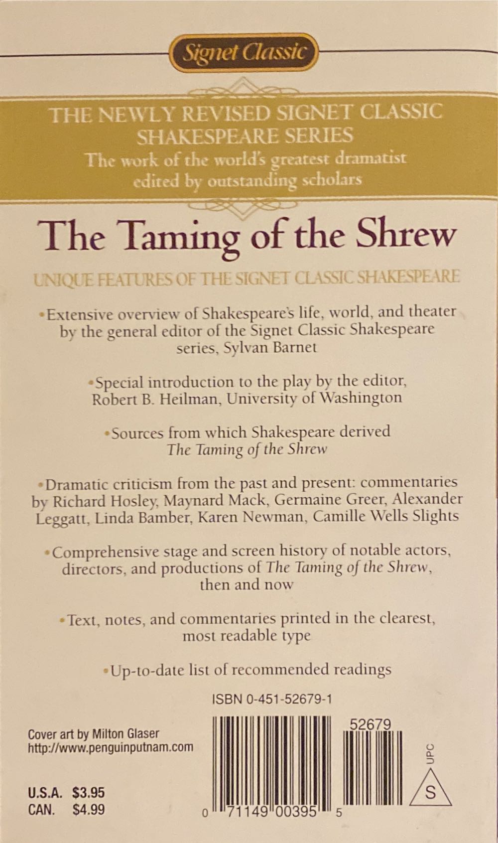 The Taming Of The Shrew - William Shakespeare (A Bantam Classic - Paperback) book collectible [Barcode 9780451526793] - Main Image 2