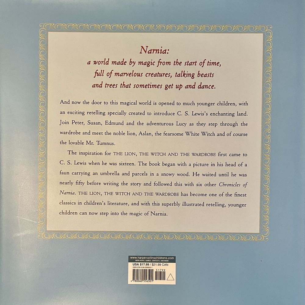 The Lion, the Witch and the Wardrobe - C. S. Lewis (Harper Collins - Hardcover) book collectible [Barcode 9780060556501] - Main Image 2