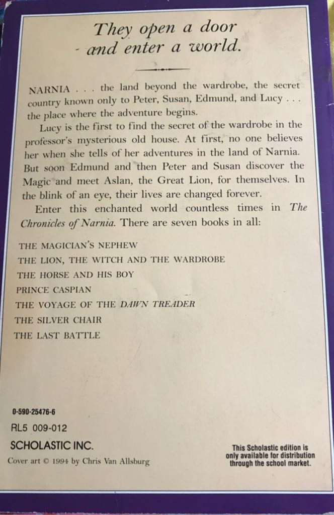 The Lion, the Witch and the Wardrobe - S. Lewis book collectible - Main Image 2