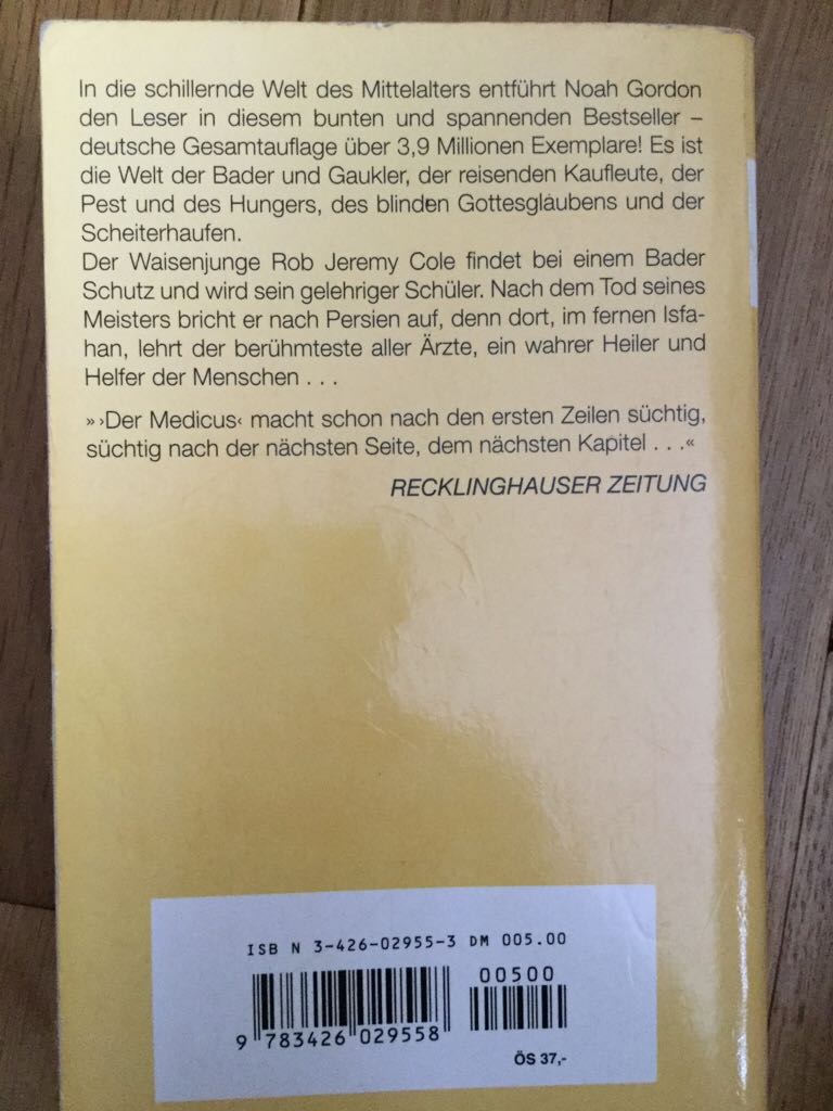 Der Medicus - Noah Gordon (Knaur - Paperback) book collectible [Barcode 9783426029558] - Main Image 2