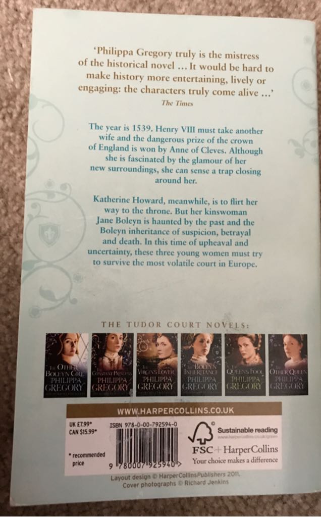 The Boleyn Inheritance  book collectible [Barcode 9780007925940] - Main Image 2