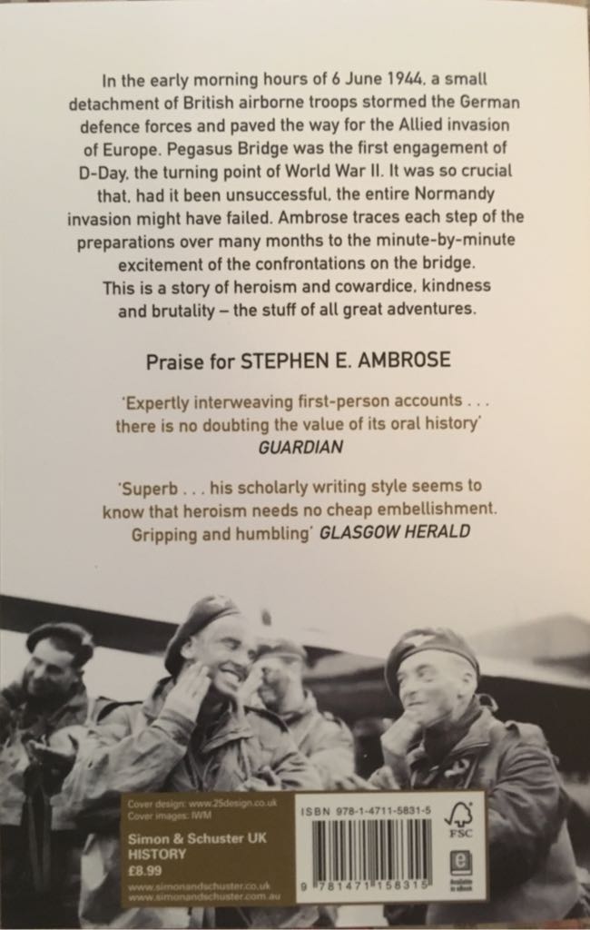 Pegasus Bridge - Stephen E. Ambrose (A Simon & Schuster Company - Paperback) book collectible [Barcode 9781471158315] - Main Image 2