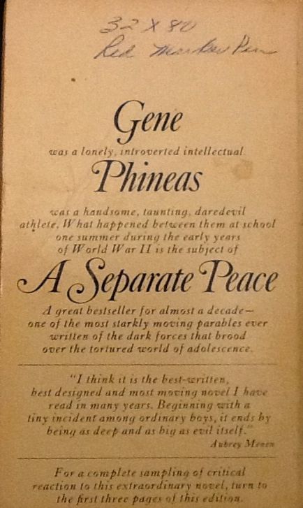 A Separate Peace  book collectible - Main Image 2