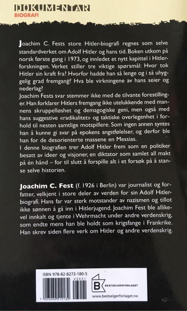 Hitler  (Gyldendal) book collectible [Barcode 9788282731805] - Main Image 2