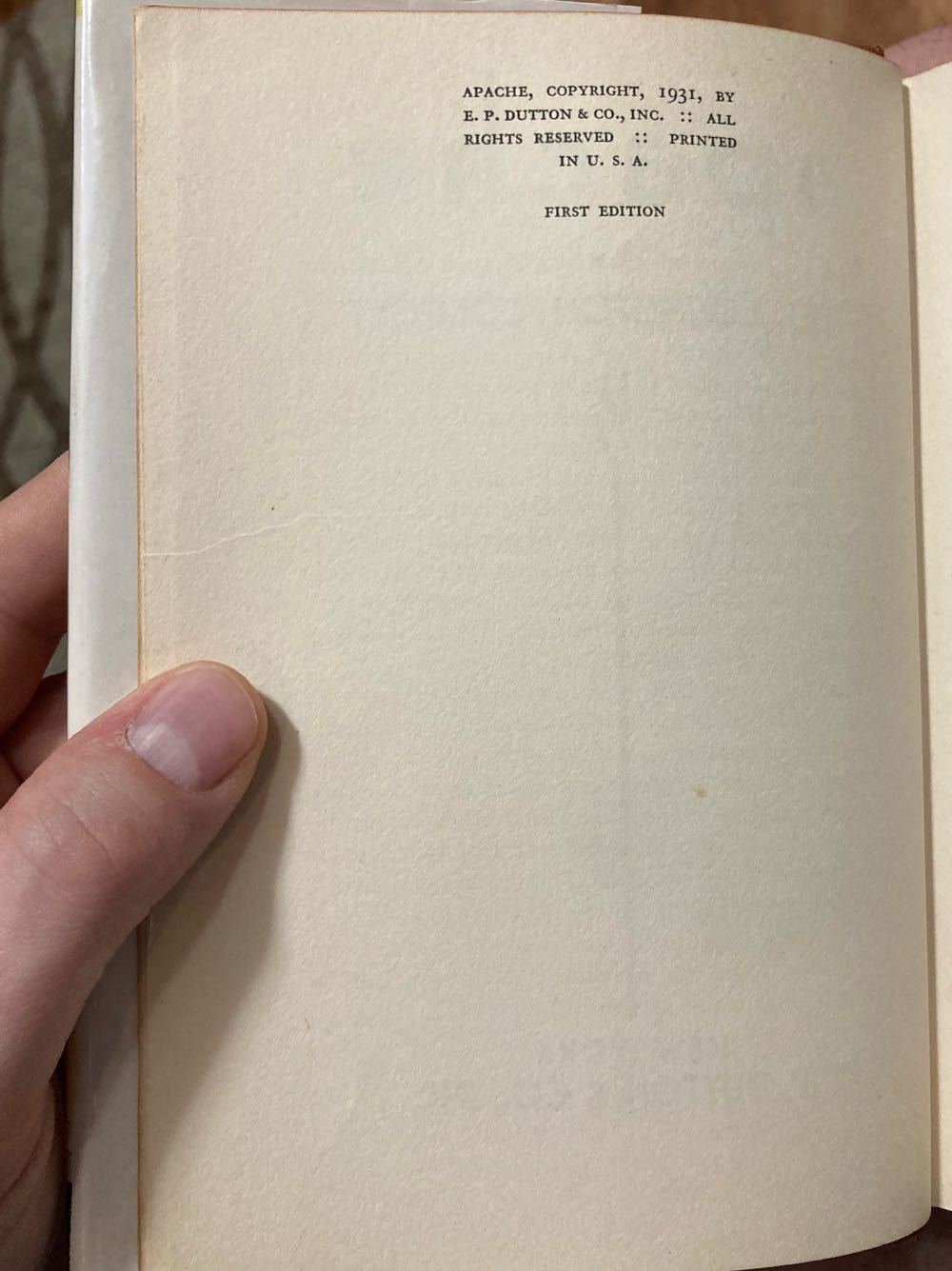 Apache - Comfort, Will Levington (E.P. Dutton & Co., Inc. - Hardcover) book collectible - Main Image 4