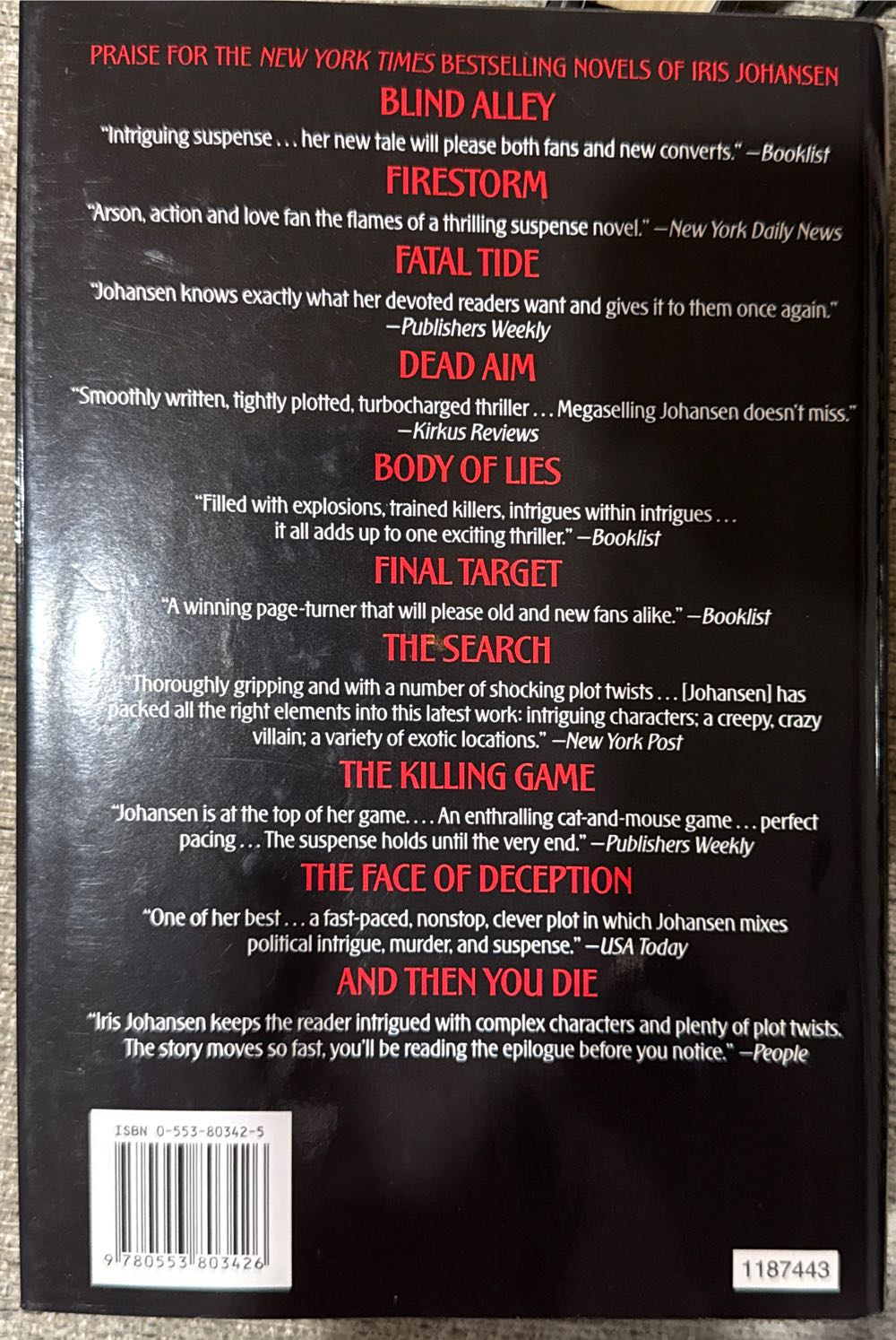 Countdown - Iris Johansen (Bantam - Hardcover) book collectible [Barcode 9780553803426] - Main Image 2