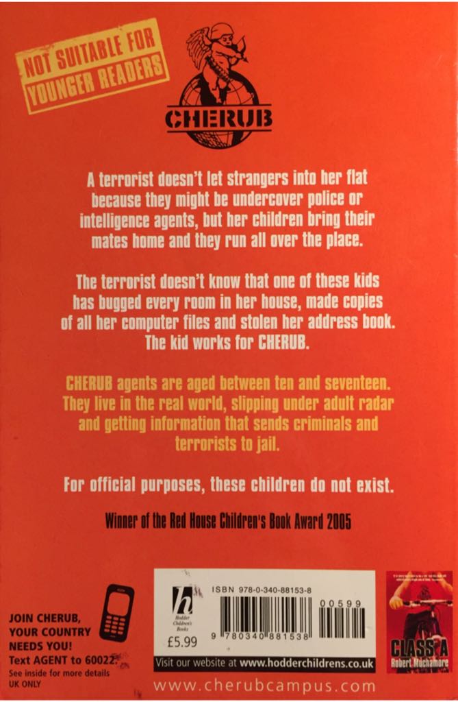 CHERUB 1: The Recruit - Robert Muchamore (Hodder Children’s Books - Paperback) book collectible [Barcode 9780340881538] - Main Image 2