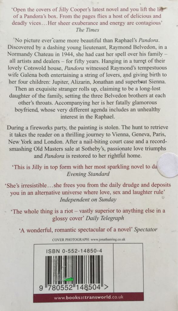 Pandora - Jilly Cooper (Transworld Publishers - Paperback) book collectible [Barcode 9780552148504] - Main Image 2