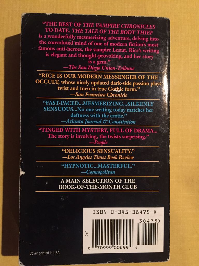 The Tale of the Body Thief  book collectible - Main Image 2