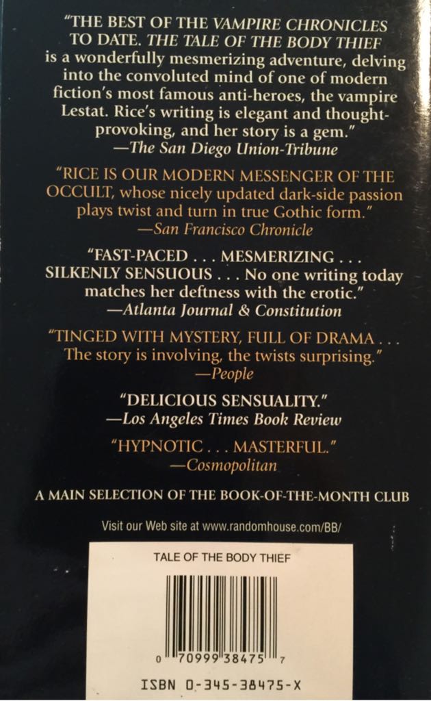 The Tale of the Body Thief  book collectible - Main Image 2