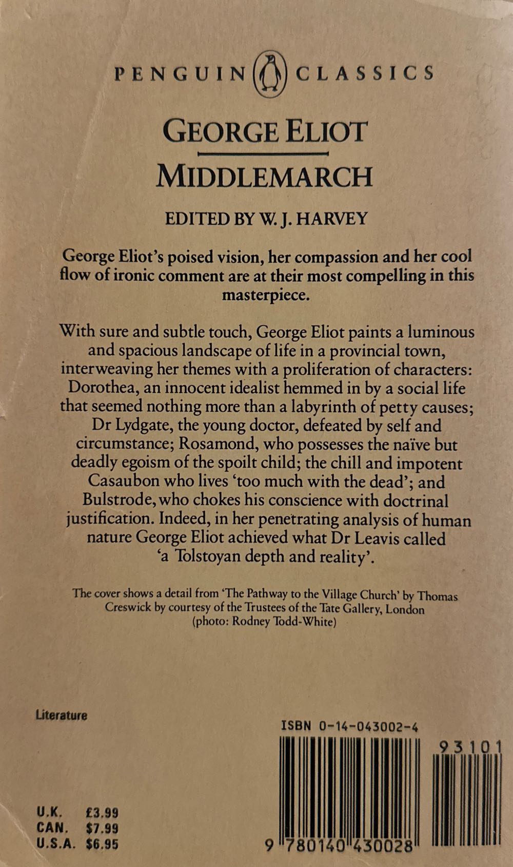 Middlemarch - George Eliot (Penguin Classics - Paperback) book collectible [Barcode 9780140430028] - Main Image 2