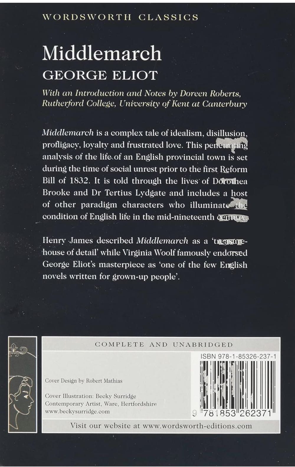 Middlemarch - George Eliot (Wordsworth Editions - Paperback) book collectible [Barcode 9781853262371] - Main Image 4