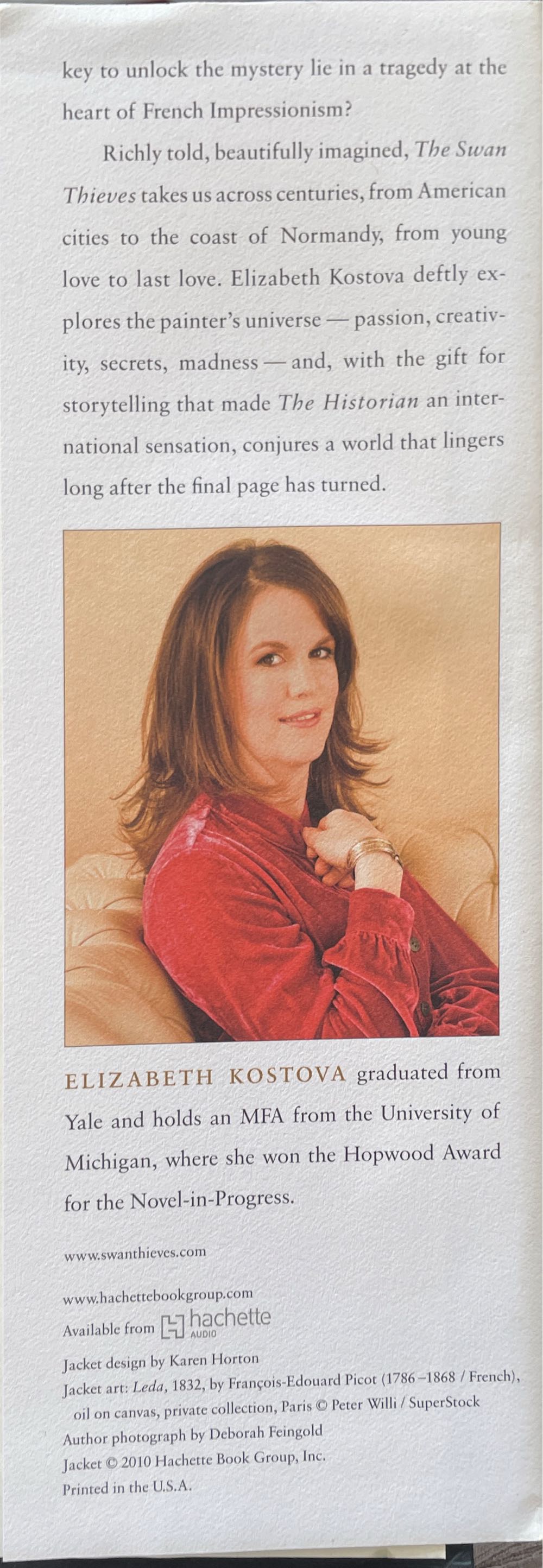 The Swan Thieves - Elizabeth Kostova (Little Brown - Hardcover) book collectible [Barcode 9780316065788] - Main Image 4