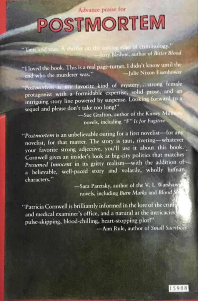 Postmortem - Patricia Cornwell (Scribner Book Company - Hardcover) book collectible [Barcode 9780684191416] - Main Image 2