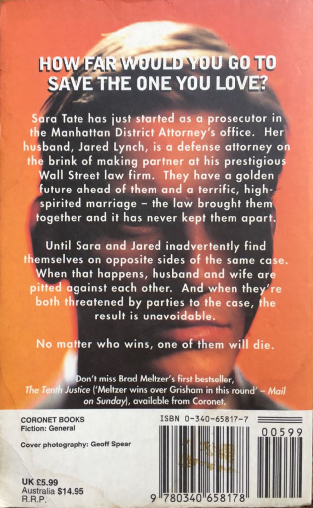 Dead Even - Brad Meltzer (Coronet Books - Paperback) book collectible [Barcode 9780340658178] - Main Image 2