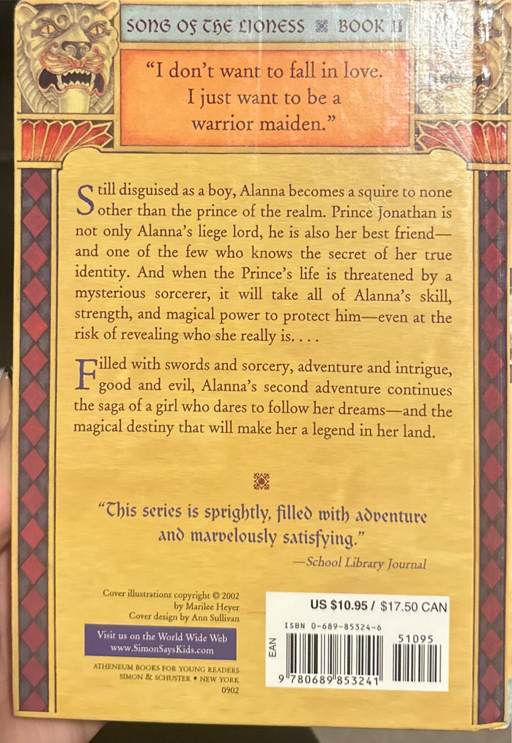 In the Hand of the Goddess - Tamora Pierce (Atheneum - Hardcover) book collectible [Barcode 9780689853241] - Main Image 2