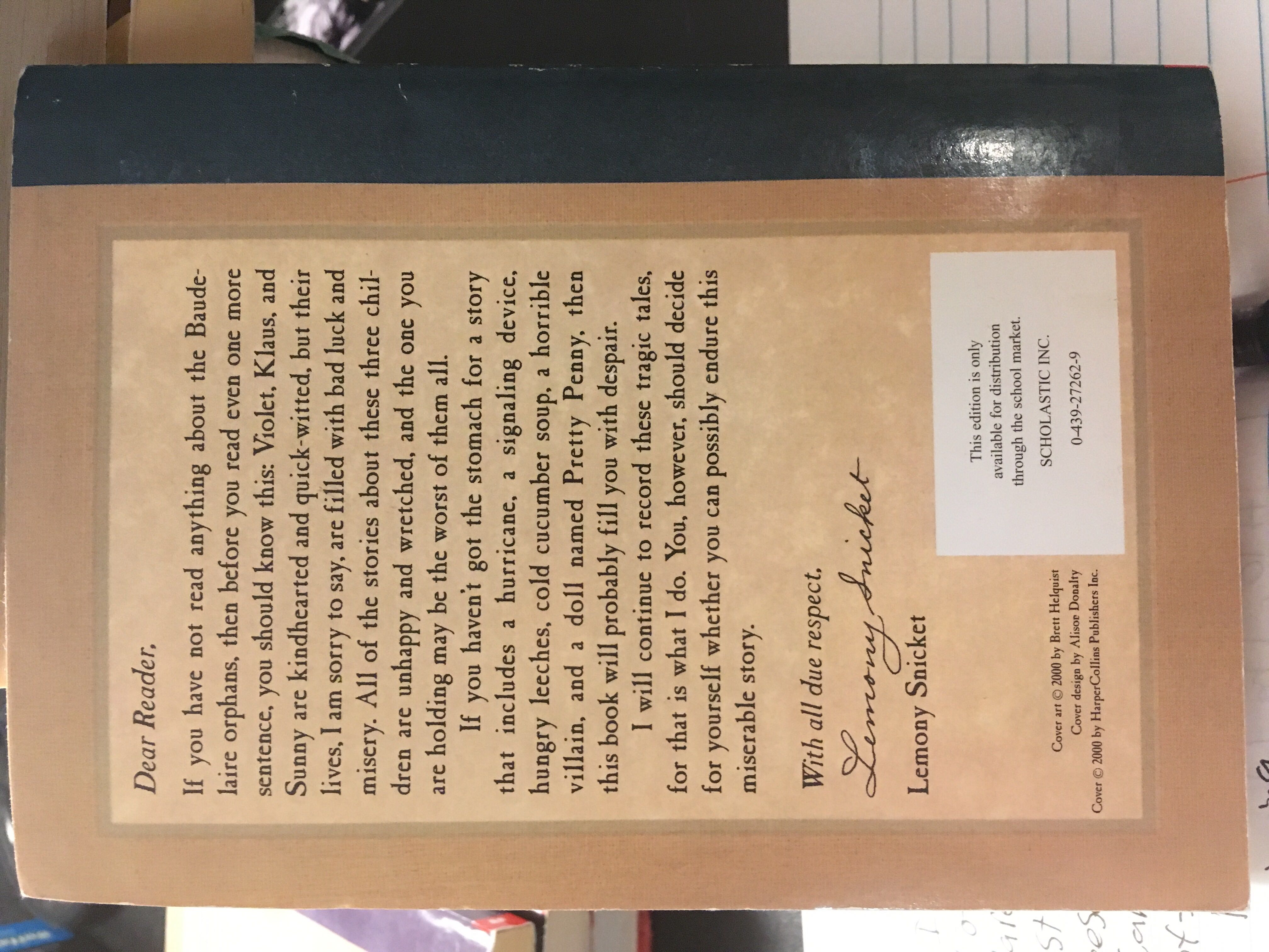 A Series Of Unfortunate Events #3: The Wide Window - Lemony Snicket (Paperback) book collectible [Barcode 0439272629] - Main Image 2