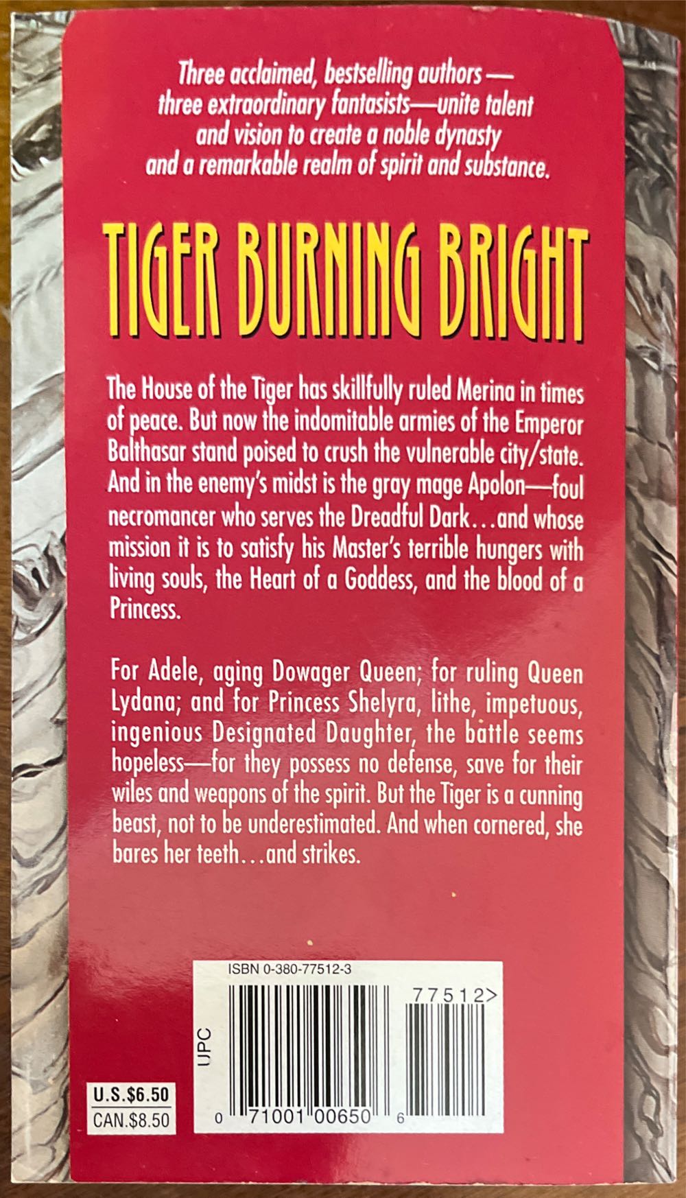 Tiger Burning Bright - Mercedes Lackey (Avon Books - Paperback) book collectible [Barcode 9780380775125] - Main Image 2