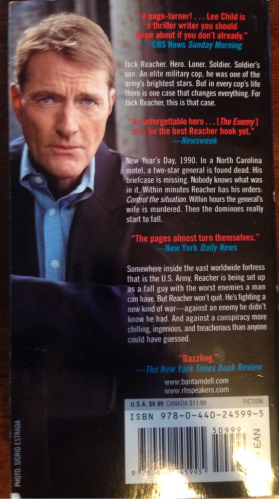 The Enemy - Lee Child (. - Paperback) book collectible [Barcode 9780440245995] - Main Image 2