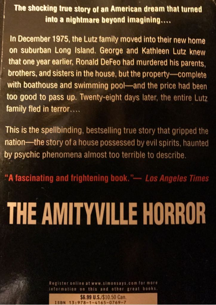 The Amityville Horror - Jay Anson (Pocket - Paperback) book collectible [Barcode 9781416507697] - Main Image 2