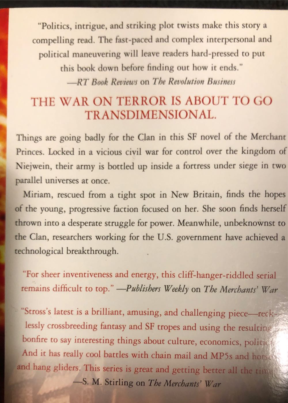 The Revolution Business - Charles Stross (Tor Fantasy - Paperback) book collectible [Barcode 9780765355904] - Main Image 2