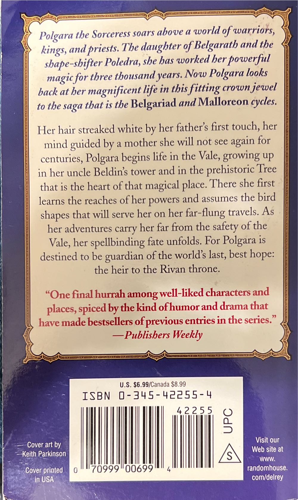Polgara the sorceress - David Eddings (Del Ray - Paperback) book collectible [Barcode 9780345422552] - Main Image 2