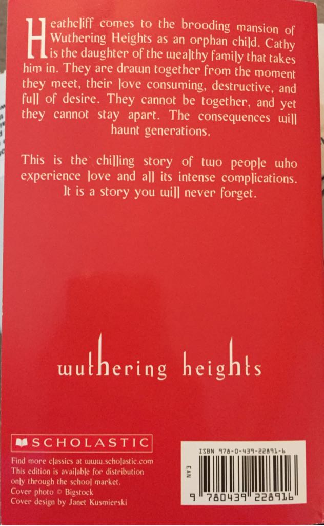 Wuthering Heights - Emily Bronte (Scholastic Paperbacks - Paperback) book collectible [Barcode 9780439228916] - Main Image 2