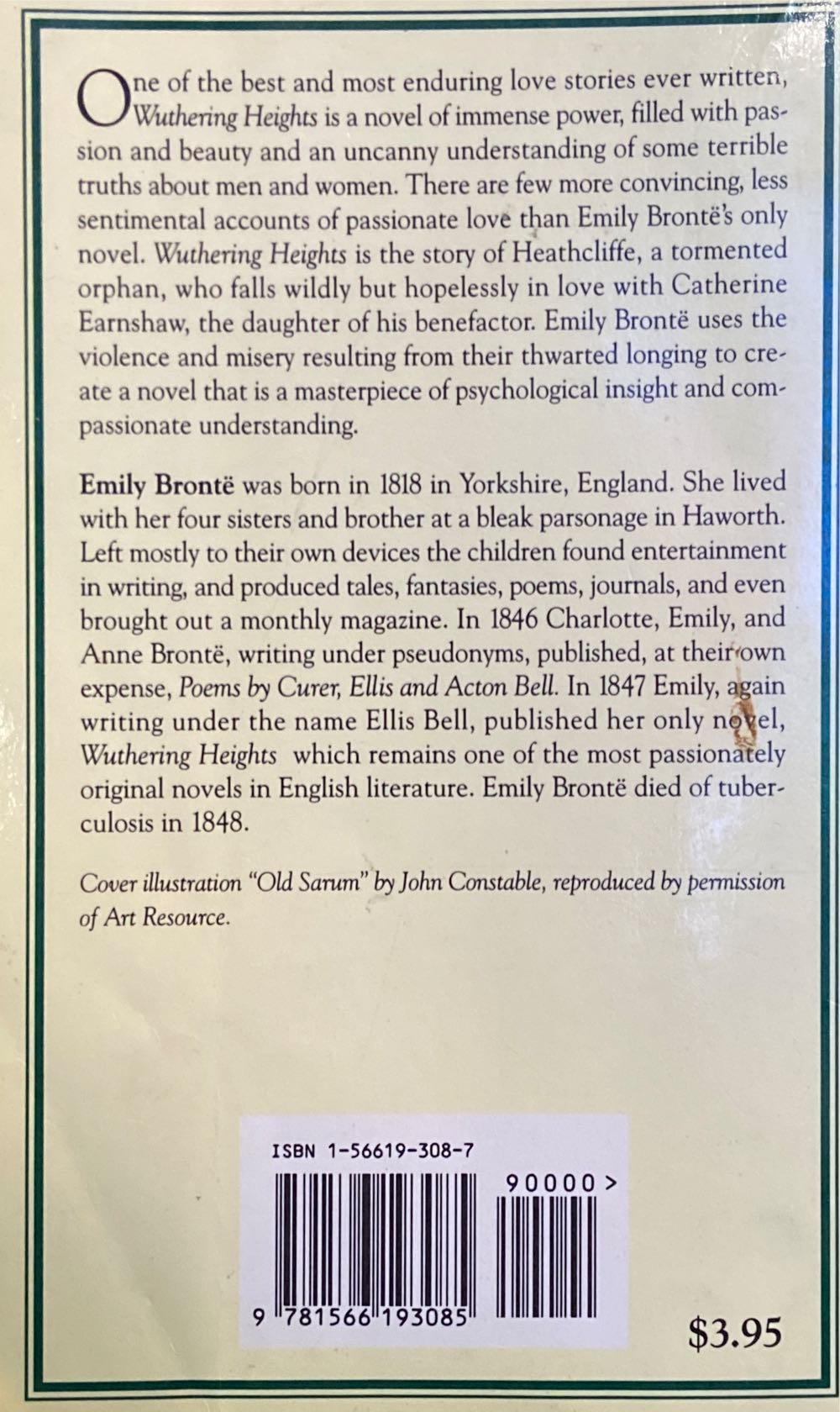 Wuthering Heights - Emily Bronte (Barnes & Nobel Classics - Paperback) book collectible [Barcode 9781566193085] - Main Image 2