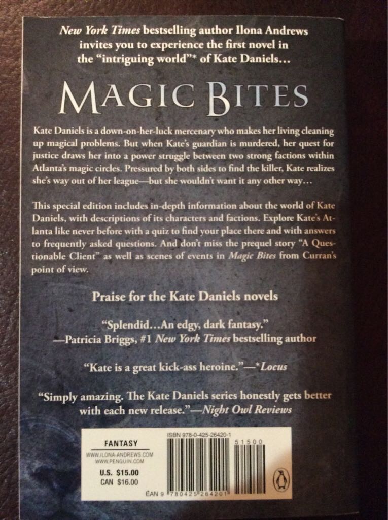 Magic Bites: 1 - Ilona Andrews (Ace - Paperback) book collectible [Barcode 9780425264201] - Main Image 2