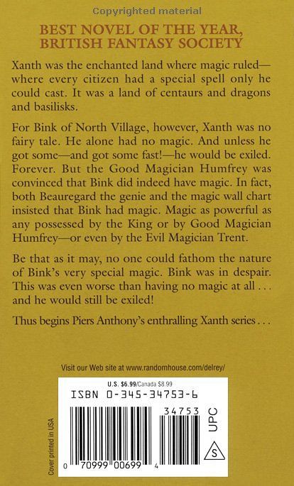 X01 A Spell For Chameleon - Piers Anthony (The Random House Publishing Group - Paperback) book collectible [Barcode 9780345347534] - Main Image 2