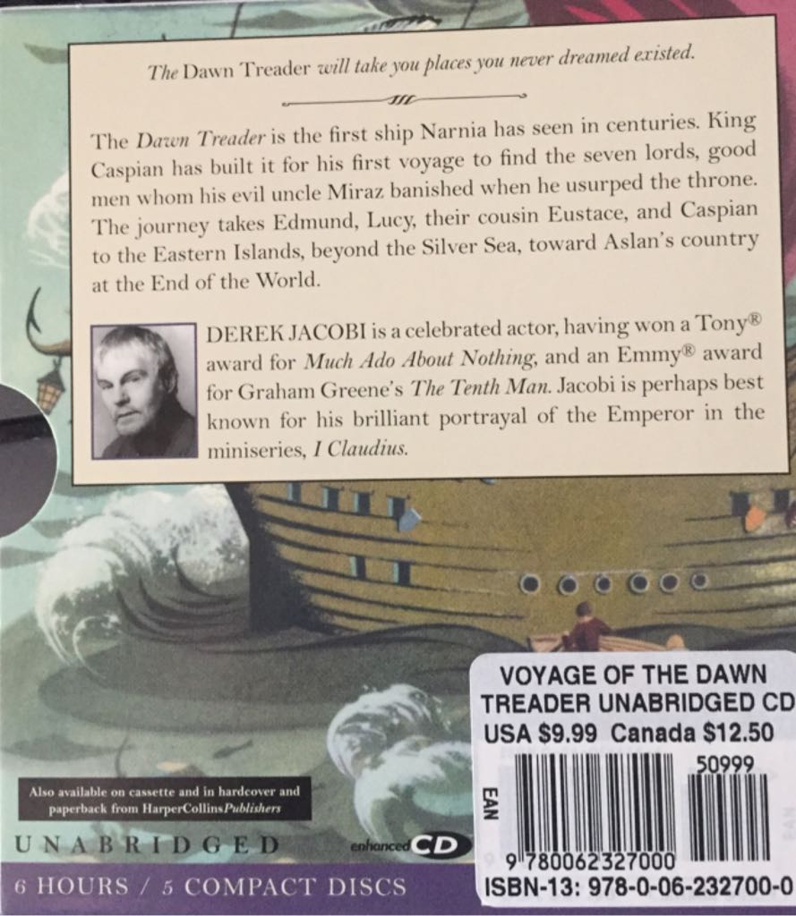 Narnia 5:The Voyage Of The Dawn Treader - C.S. Lewis (HarperCollins - Audiobook) book collectible [Barcode 9780062327000] - Main Image 2