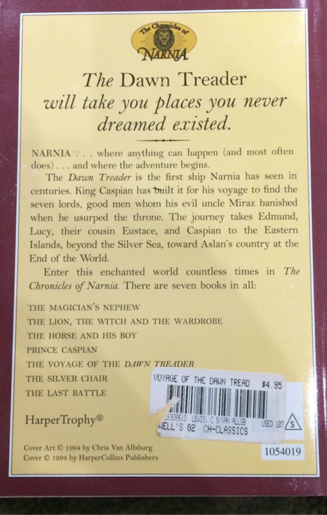 The Voyage of the Dawn Treader - C S Lewis (A Harper Trophy Book - Paperback) book collectible - Main Image 2