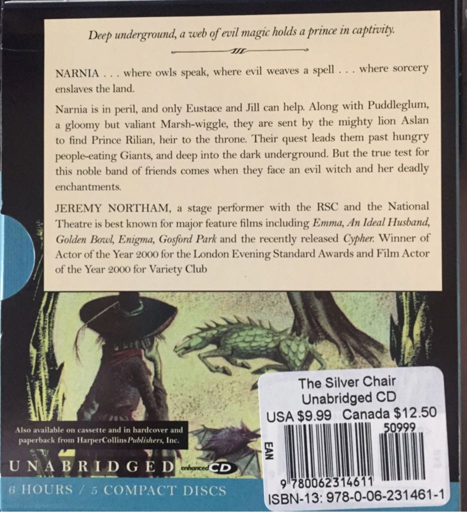 Narnia 6: The Silver Chair - C.S. Lewis (HarperCollins - Audiobook) book collectible [Barcode 9780062314611] - Main Image 2