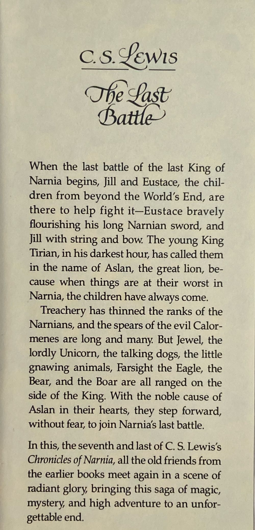 The Last Battle - C. S. Lewis (A Scholastic Press - Hardcover) book collectible [Barcode 9780027579000] - Main Image 3