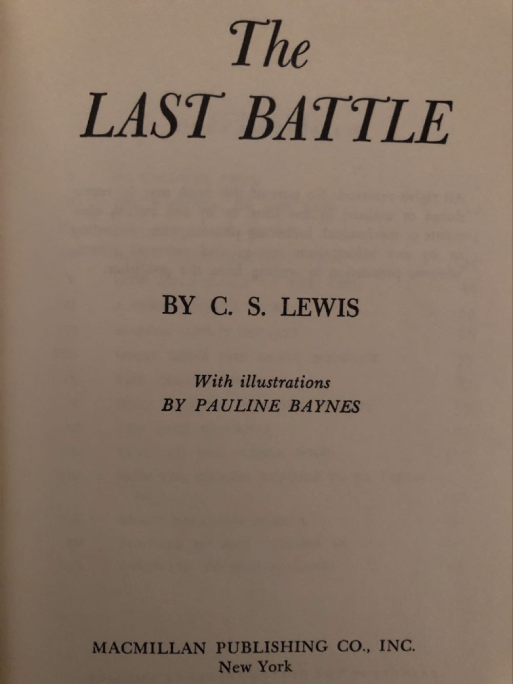 The Last Battle - C. S. Lewis (Harper Collins Publishers - Hardcover) book collectible [Barcode 9780060234935] - Main Image 2