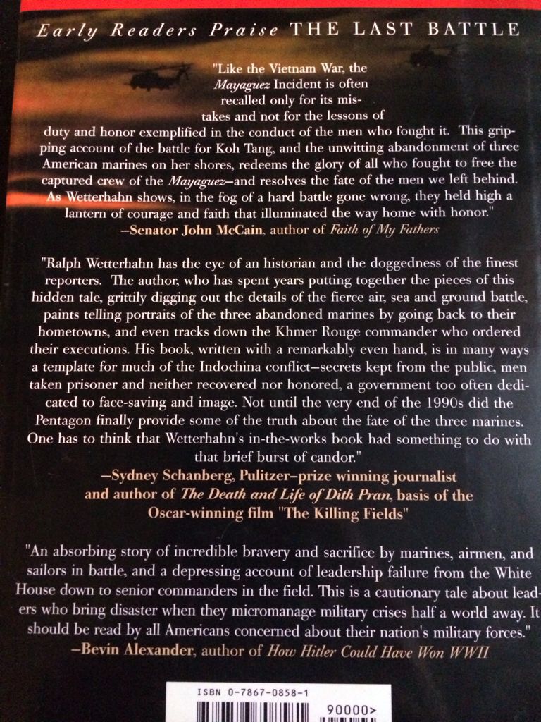 The Last Battle - Ralph Wetterhahn (Carroll & Graf - Hardcover) book collectible [Barcode 9780786708581] - Main Image 2