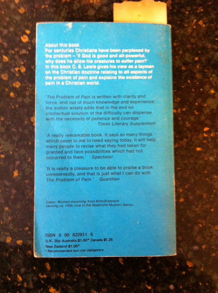 The Problem Of Pain - C. S. Lewis (Collins Fontana - Paperback) book collectible [Barcode 9780006229117] - Main Image 2