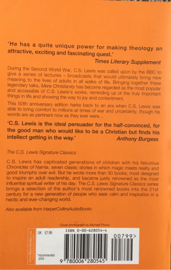 Mere Christianity - C. S. Lewis (Harper Collins - Paperback) book collectible [Barcode 9780006280545] - Main Image 2