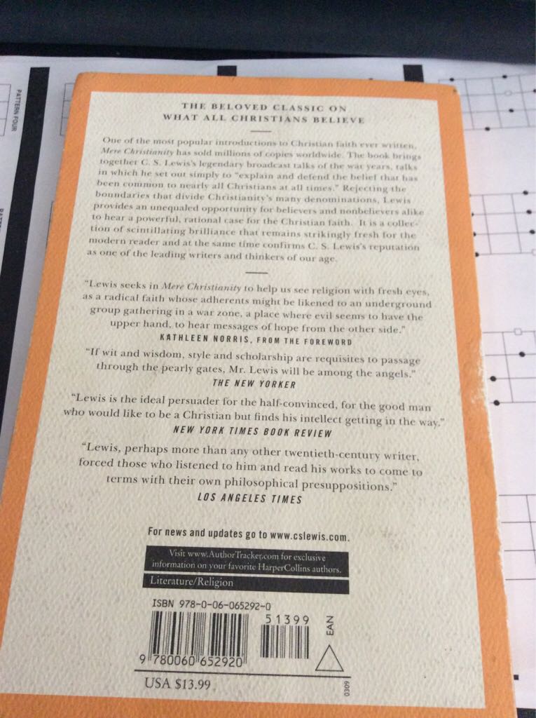 Mere Christianity - C.S. Lewis (Harperone - Paperback) book collectible [Barcode 9780060652920] - Main Image 2