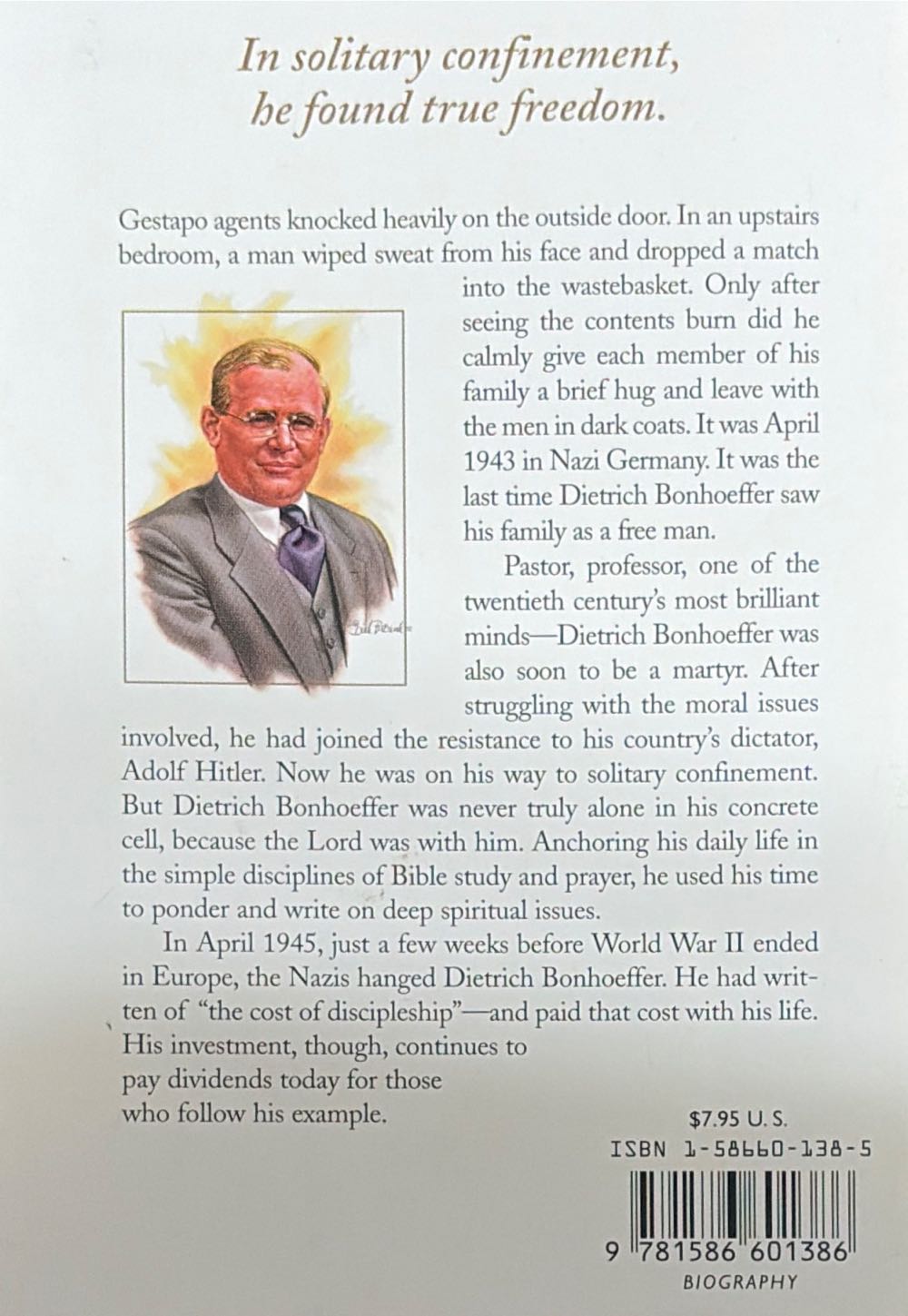 Dietrich Bonhoeffer - Michael Van Dyke (Barbour Pub Incorporated - Paperback) book collectible [Barcode 9781586601386] - Main Image 2