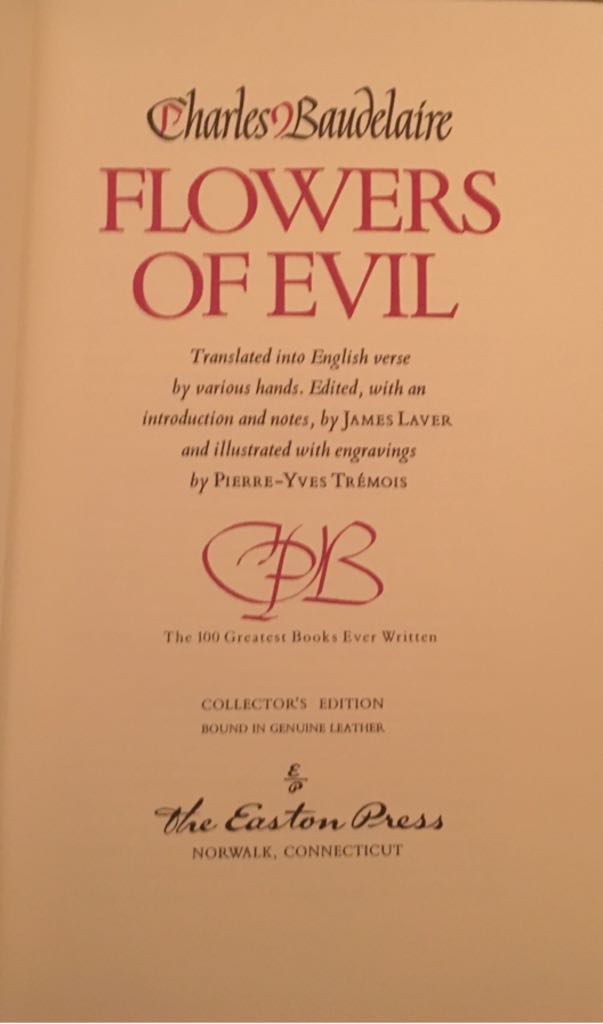 Flowers Of Evil, The - Charles Baudelaire (The Easton Press - Hardcover) book collectible - Main Image 2