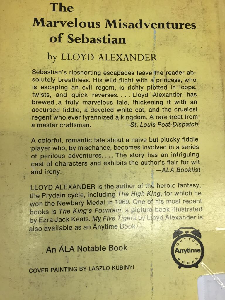 The Marvelous Misadventures of Sebastian  (E. P Dutton And Company) book collectible [Barcode 9780525450092] - Main Image 2