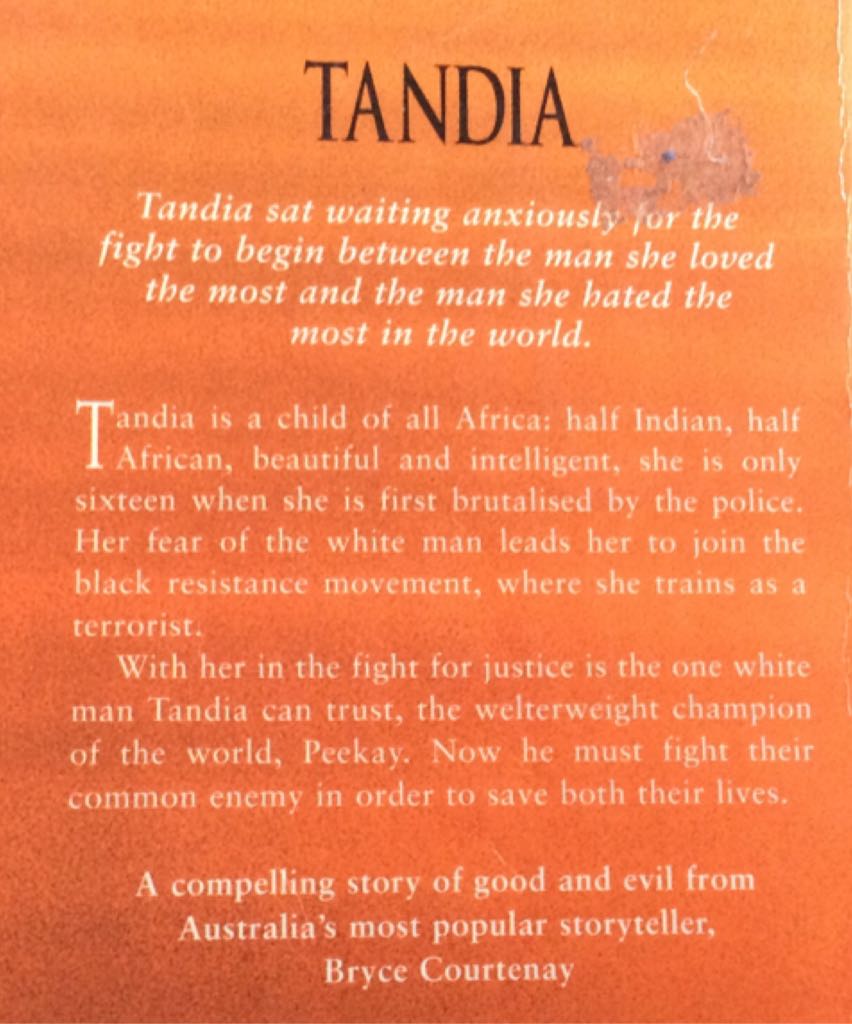 Tandia. Au - Bryce Courtenay (Flat - Paperback) book collectible [Barcode 9780140272925] - Main Image 2