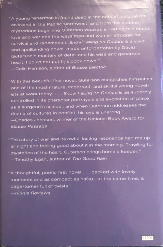 Snow Falling on Cedars - David Guterson (Unknown - Hardcover) book collectible [Barcode 9780747522669] - Main Image 2